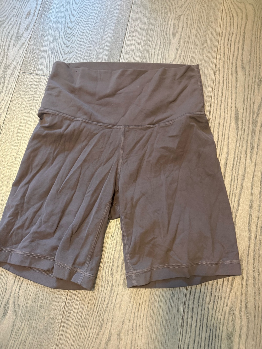 TNA Brown High-Waist Bike Shorts